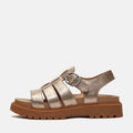 Timberland Clairemont Way Fisherman Leather Women's Gold Metal Sandals