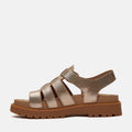 Timberland Clairemont Way Fisherman Leather Women's Gold Metal Sandals