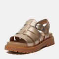 Timberland Clairemont Way Fisherman Leather Women's Gold Metal Sandals