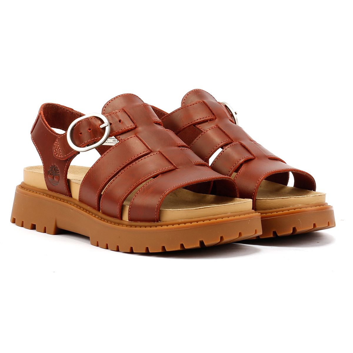 Timberland Clairemont Way Fisherman Leather Women's Dark Red Sandals