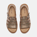 Timberland Clairemont Way Fisherman Leather Women's Gold Metal Sandals