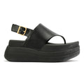 FitFlop F-Mode Leather Women's Black Sandals