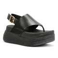 FitFlop F-Mode Leather Women's Black Sandals