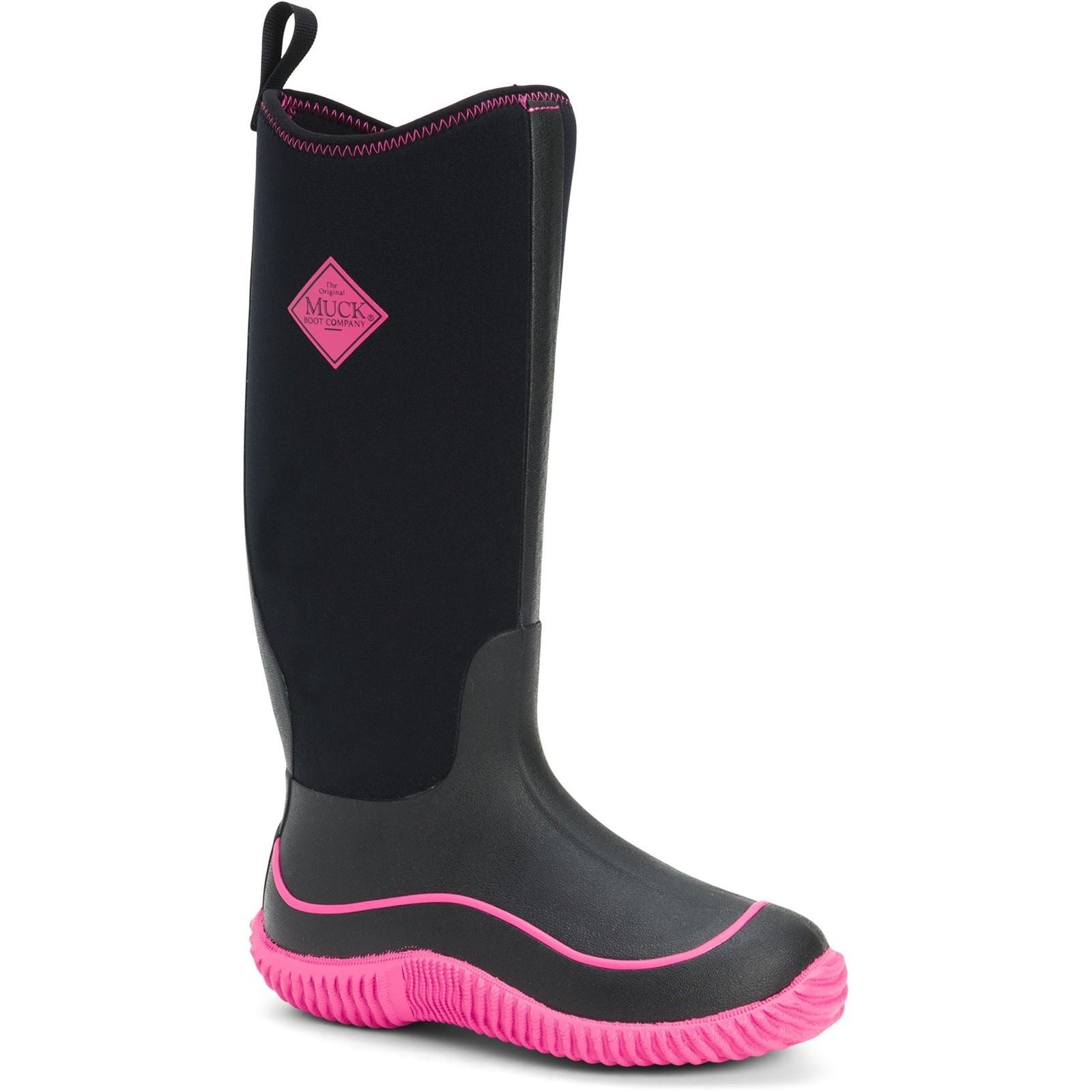 Muck Boots Women's Hale Pull On Wellington Boot in Black/Pink