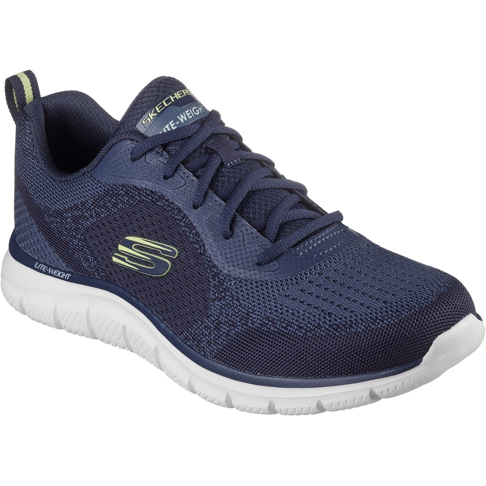 Skechers Men's Track Glendor Shoe in Navy/Lime