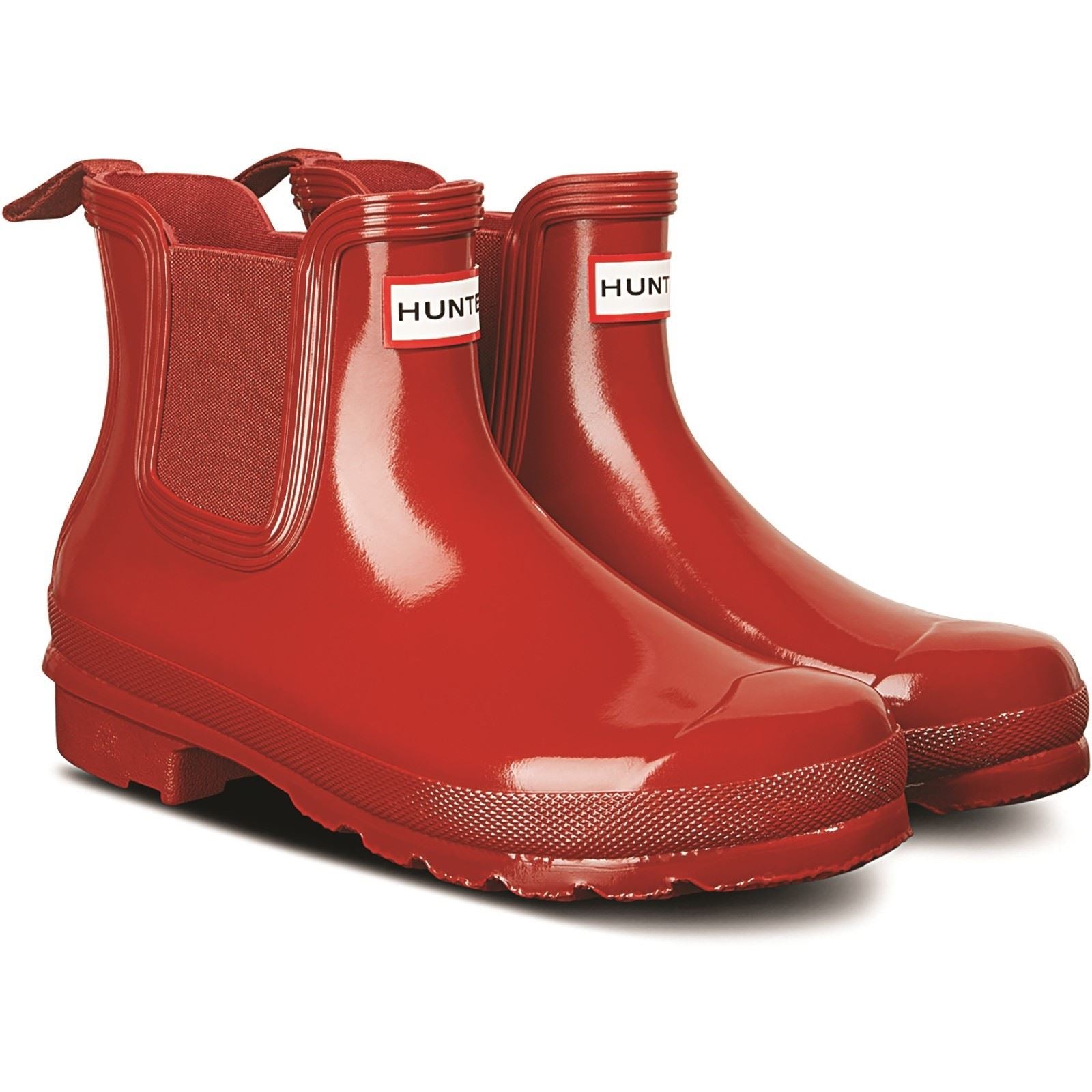 Hunter model Womens Original Chelsea Gloss Boot Female in Military Red
