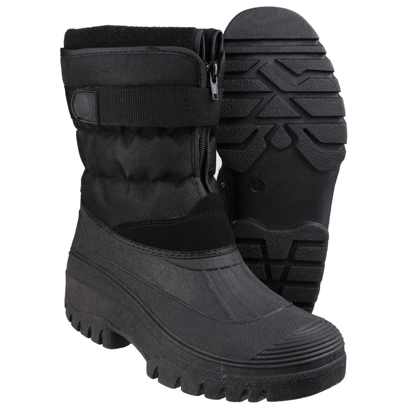 Cotswold Women's Chase Touch Fastening and Zip up Winter Boot in Black