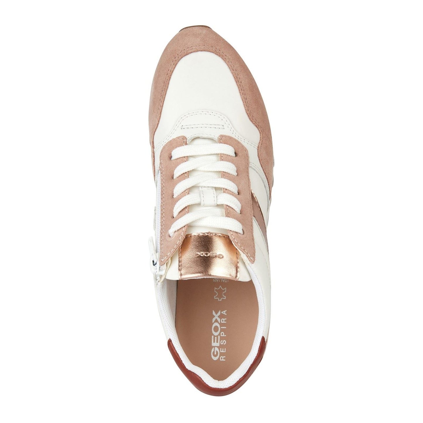 Geox Women's D TABELYA A SNEAKERS in Nude/White