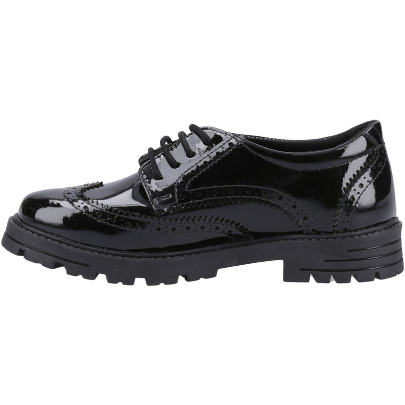 Hush Puppies Maxine Patent Junior Leather Girls's Black Brogues