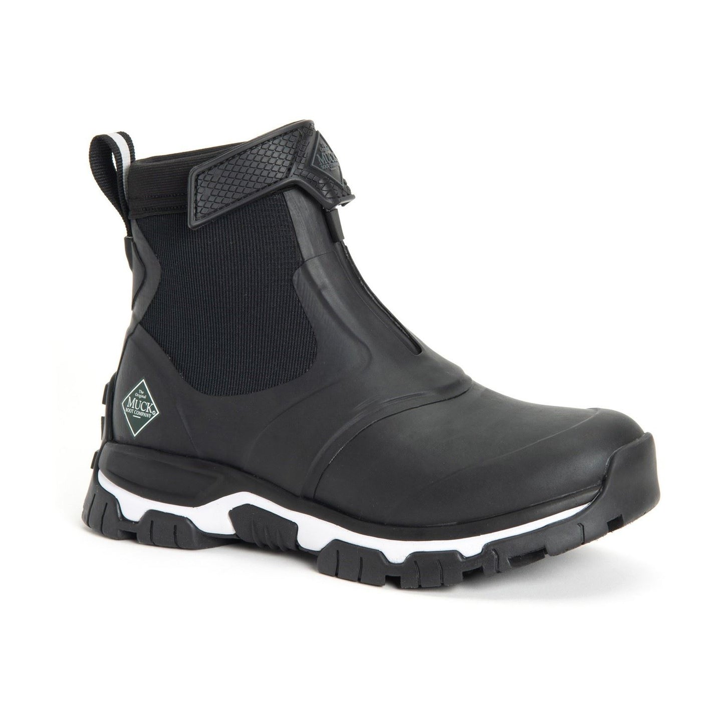 Muck Boots Women's Apex Mid Zip Wellington in Black/White