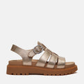 Timberland Clairemont Way Fisherman Leather Women's Gold Metal Sandals