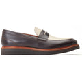 Base London Men's Sid Penny Loafer in Brown/Beige