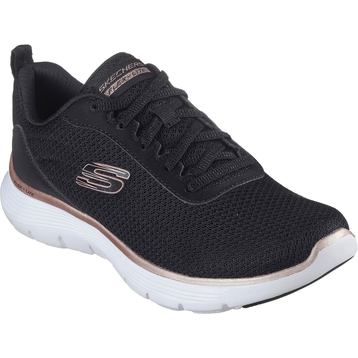 Skechers Women's Flex Appeal 5.0 Uptake Trainers in Black/Rose Gold