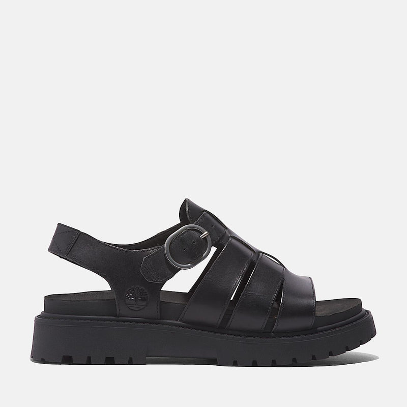 Timberland Clairemont Way Fisherman Leather Women's Black Sandals