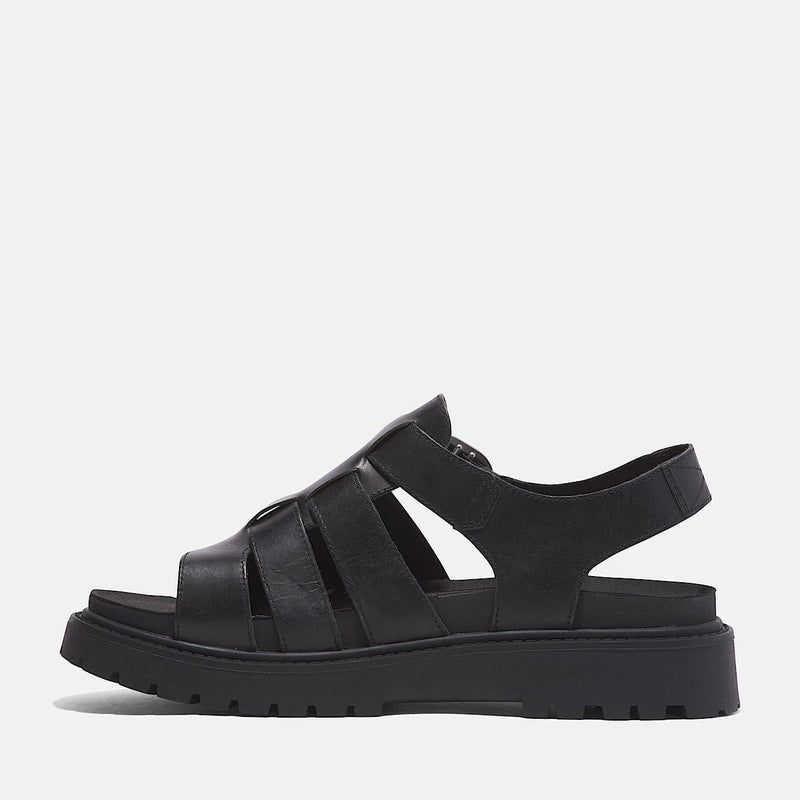 Timberland Clairemont Way Fisherman Leather Women's Black Sandals