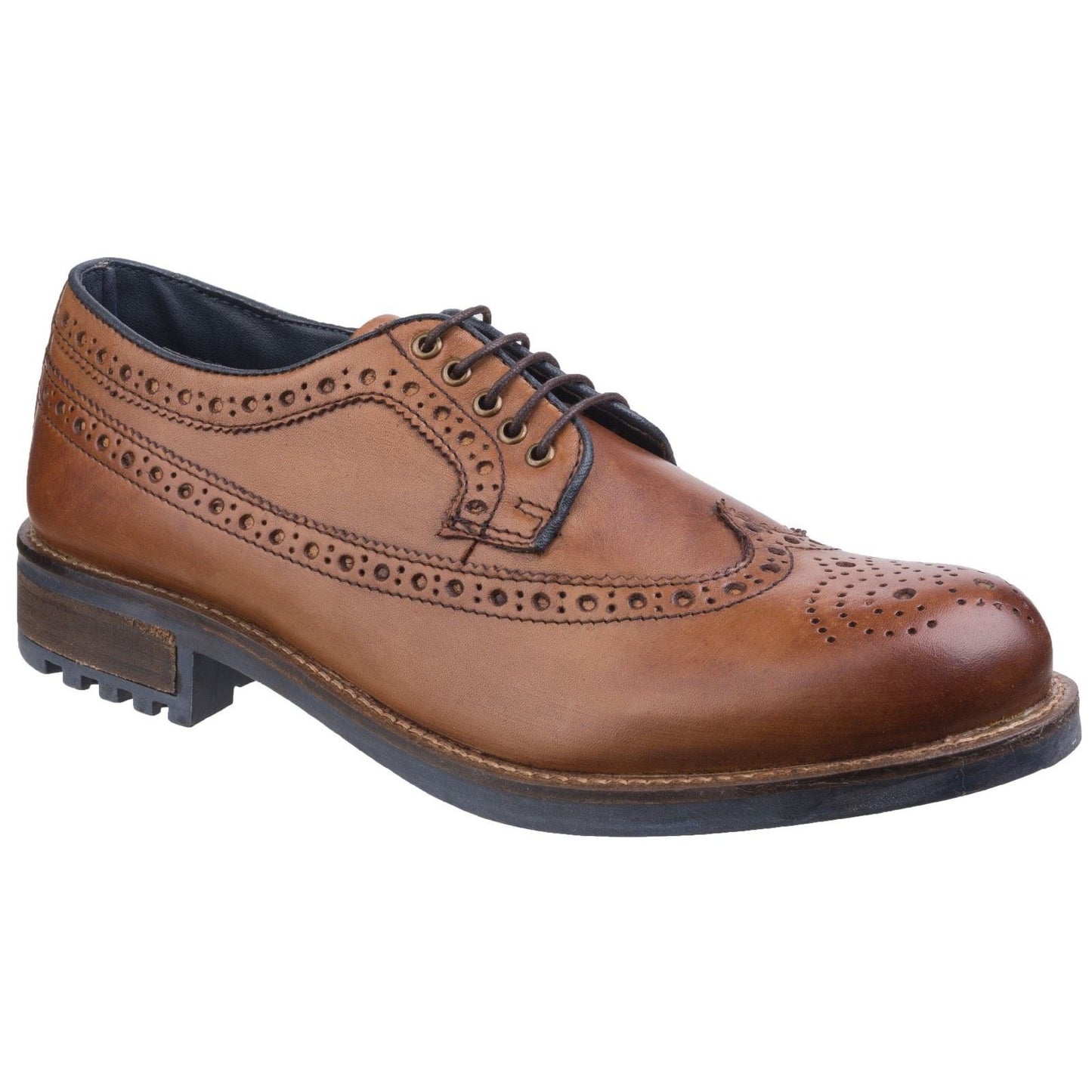 Cotswold Men's Poplar Brogue Dress Shoe in Tan