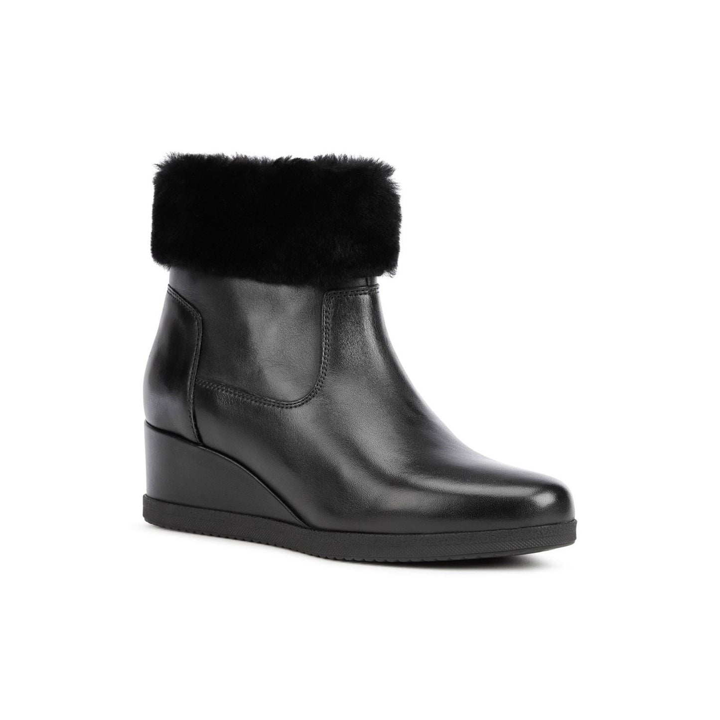 Geox Women's Anylla Wedge Ankle Boots in Black