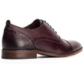 Base London Men's Cast Washed Brogue Shoe in Dark Red