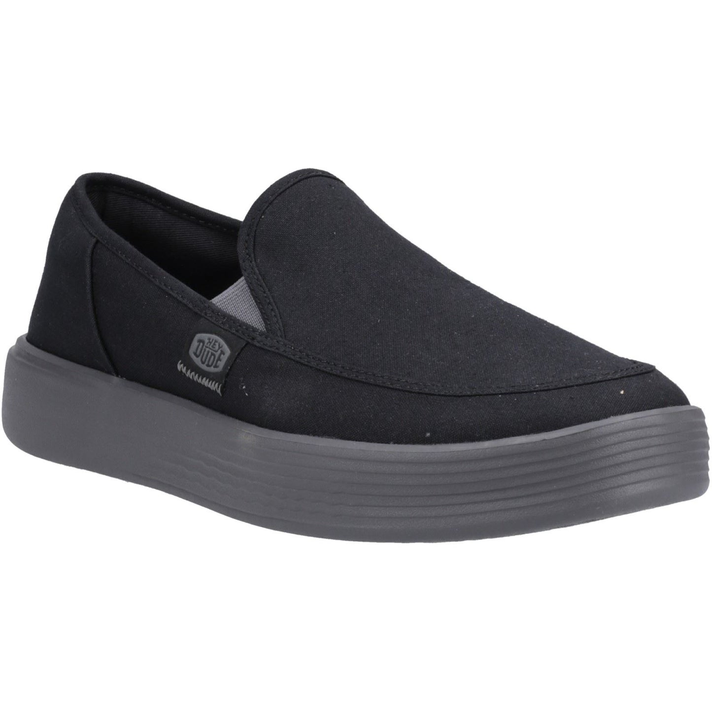 HEYDUDE Men's Sunapee Canvas Shoe in Black/Charcoal