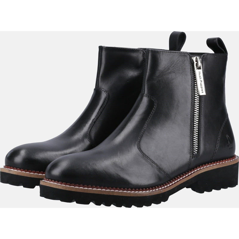 Hush Puppies model Grace Zip Boot Female in Black