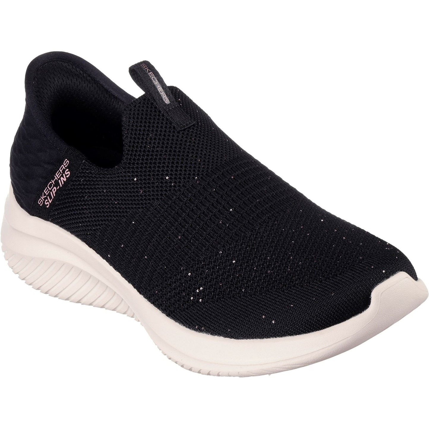 Skechers Women's Ultra Flex 3.0 Shoe in Black/Rose Gold