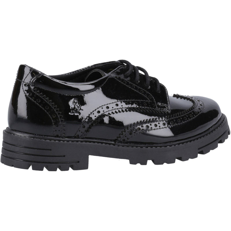 Hush Puppies Maxine Patent Junior Leather Girls's Black Brogues