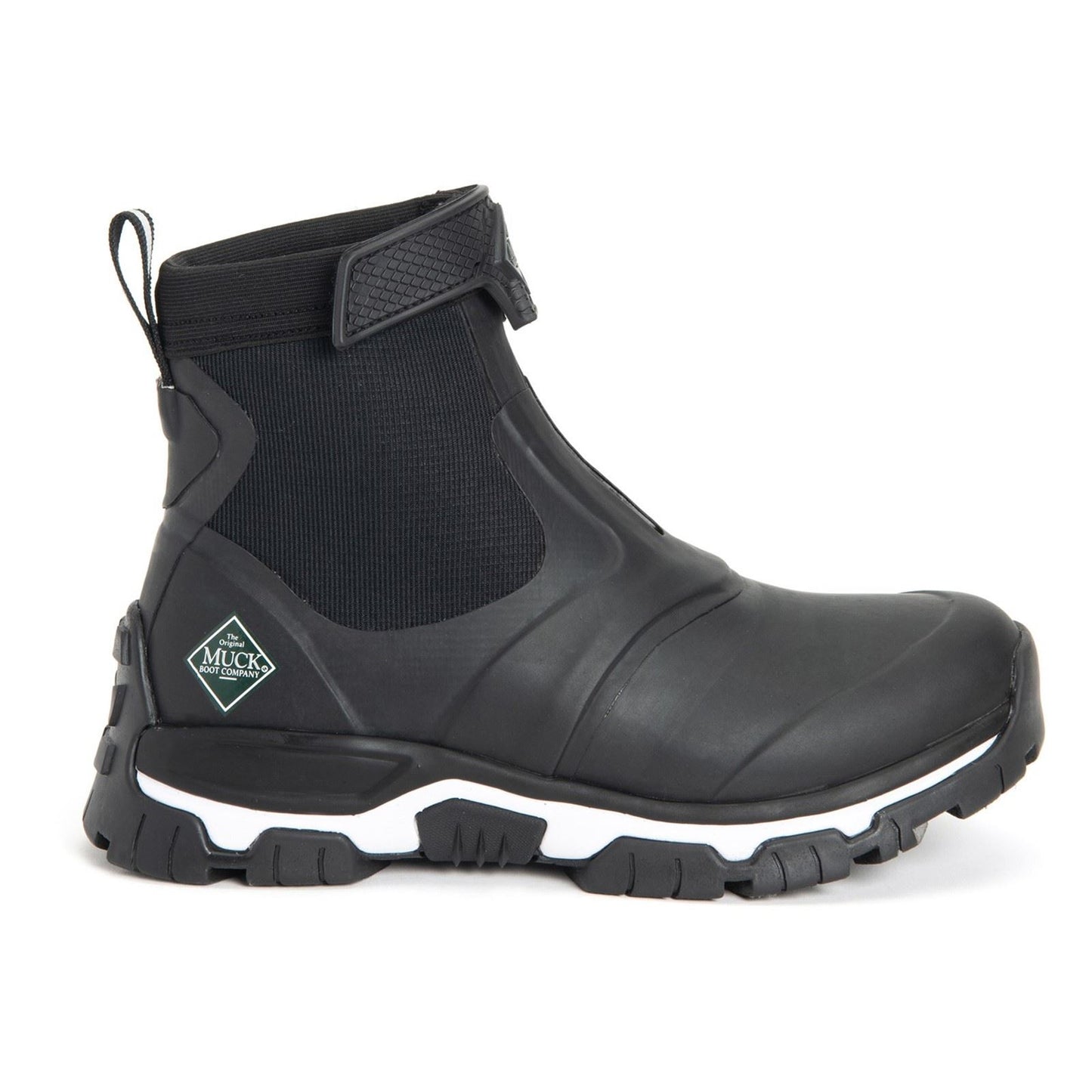 Muck Boots Women's Apex Mid Zip Wellington in Black/White