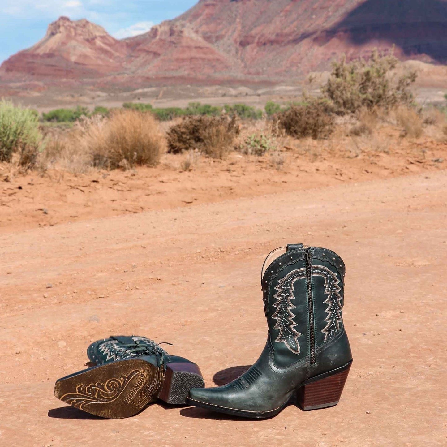 Durango Women's Crush Bootie in Saddle Brown/Denim Blue