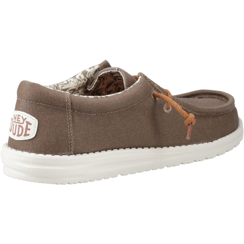 HEYDUDE Men's Wally Waxed Canvas Shoes in Walnut