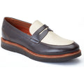 Base London Men's Sid Penny Loafer in Brown/Beige