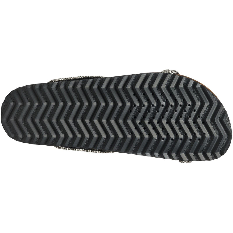 Geox D BRIONIA R Polyester Women's Black/Silver Sandals