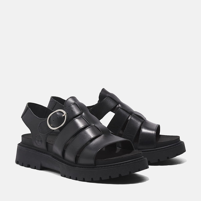 Timberland Clairemont Way Fisherman Leather Women's Black Sandals
