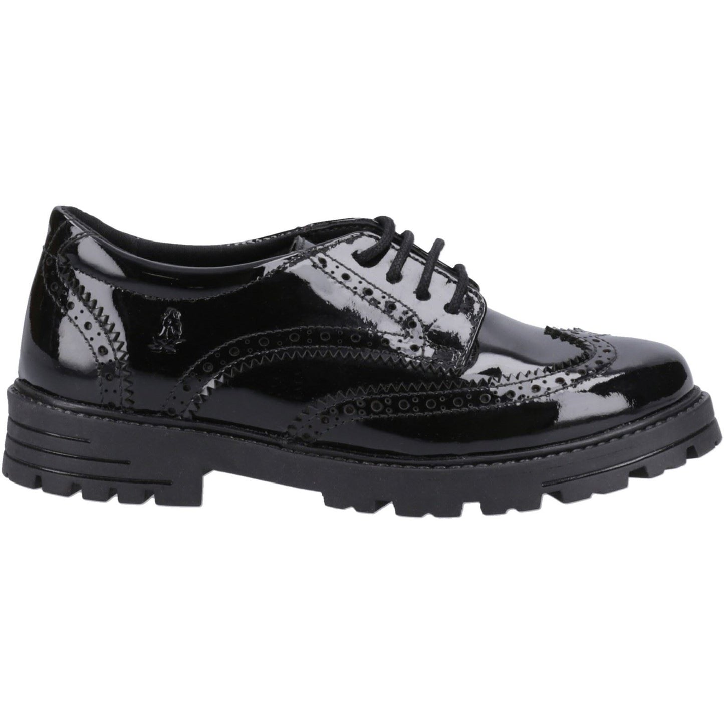 Hush Puppies Maxine Patent Junior Leather Girls's Black Brogues