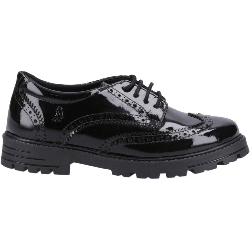 Hush Puppies Maxine Patent Junior Leather Girls's Black Brogues