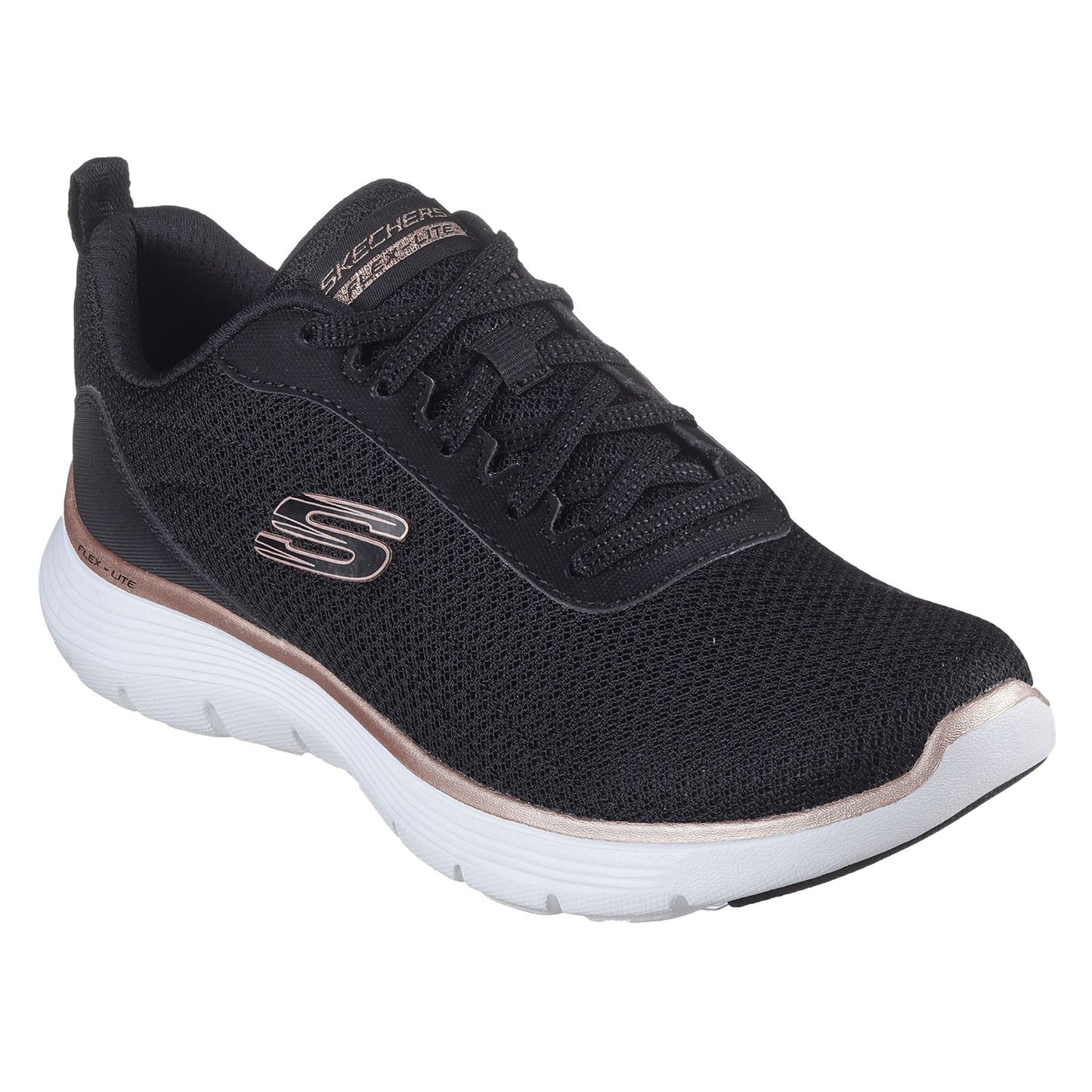 Skechers Women's Flex Appeal 5.0 Uptake Trainers in Black/Rose Gold