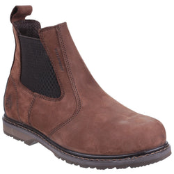 Amblers Safety Men's AS148 Sperrin Lightweight Waterproof Pull On Dealer Safety Boot in Brown