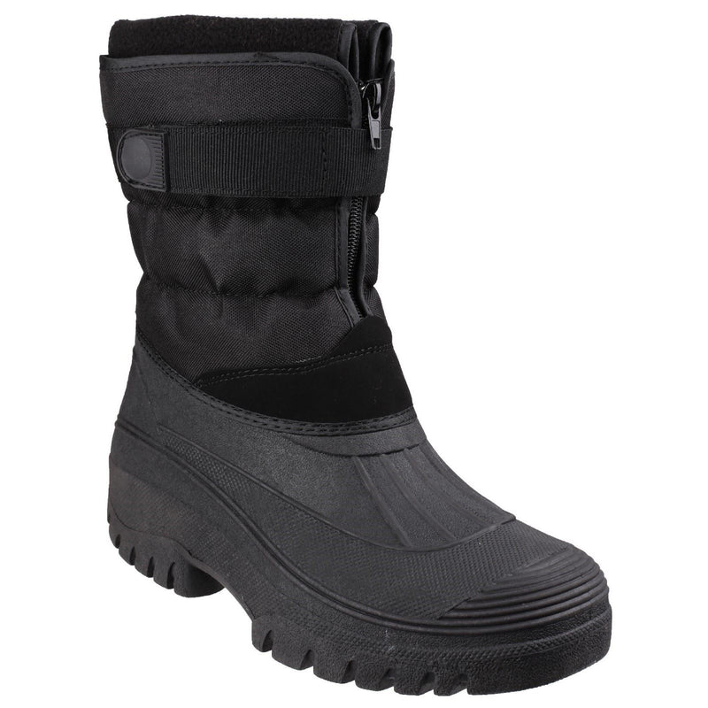 Cotswold Women's Chase Touch Fastening and Zip up Winter Boot in Black