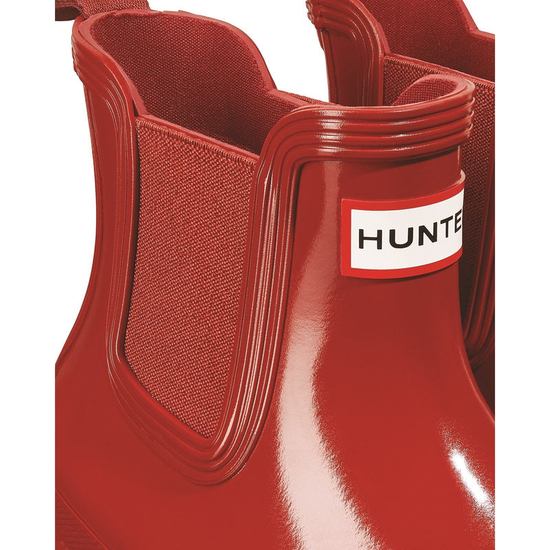 Hunter model Womens Original Chelsea Gloss Boot Female in Military Red
