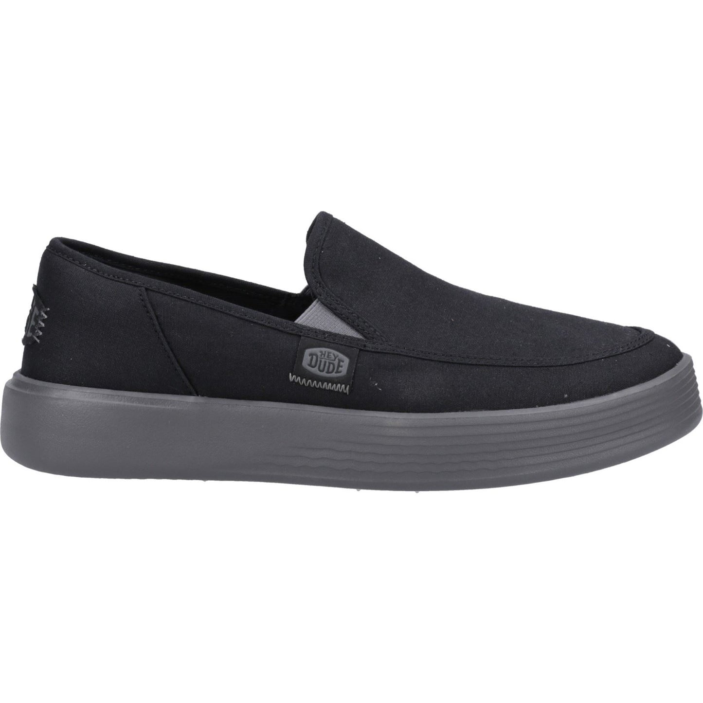 HEYDUDE Men's Sunapee Canvas Shoe in Black/Charcoal