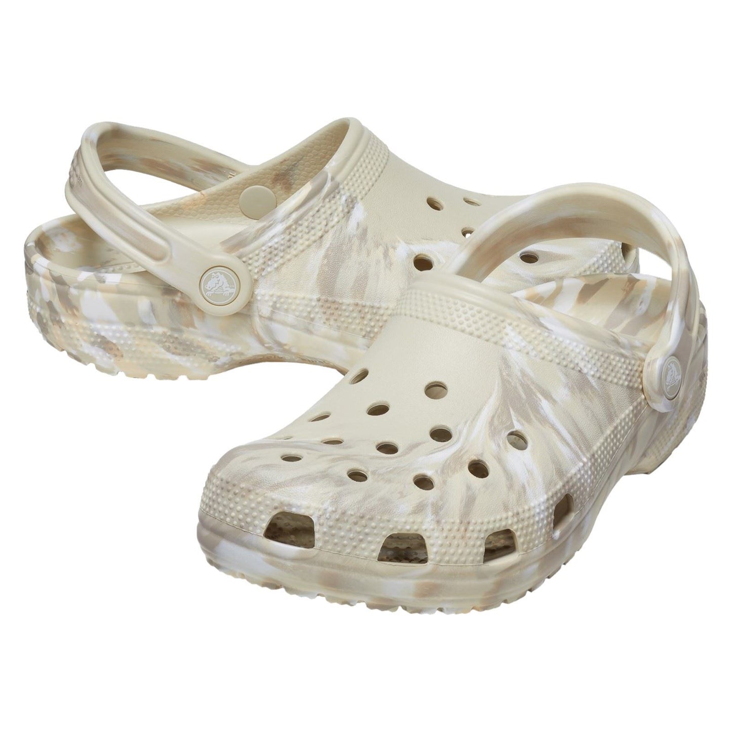 Crocs Unisex Classic Marbled Clog in Bone/Multi