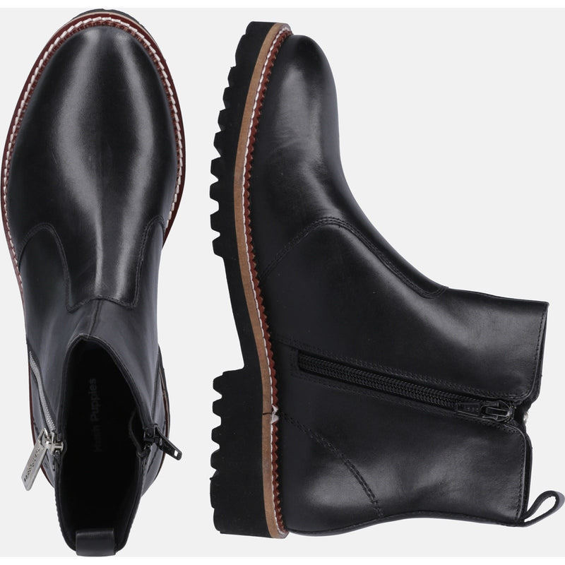 Hush Puppies model Grace Zip Boot Female in Black