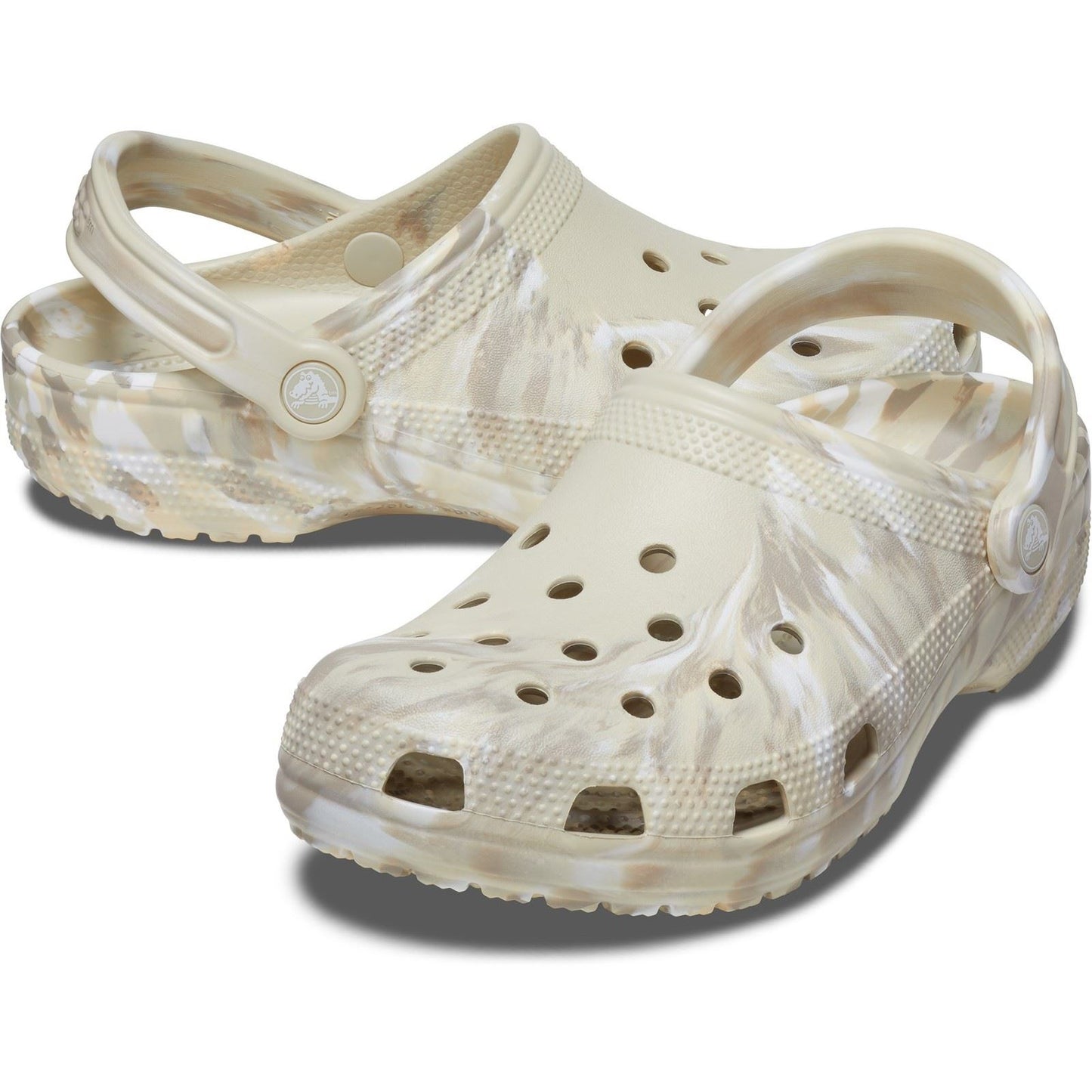 Crocs Unisex Classic Marbled Clog in Bone/Multi