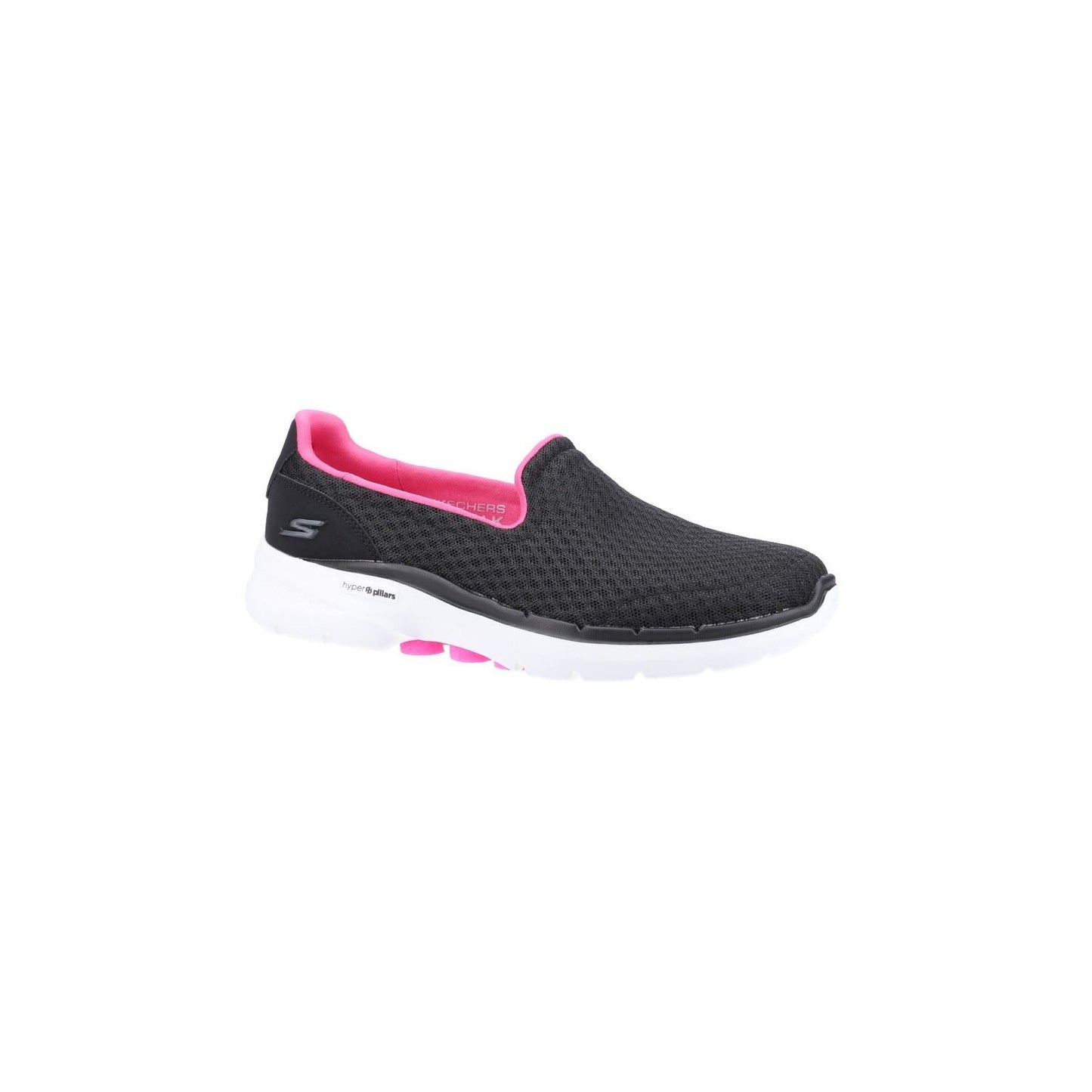Skechers Women's GOwalk 6 Big Splash Shoe in Black/Hot Pink
